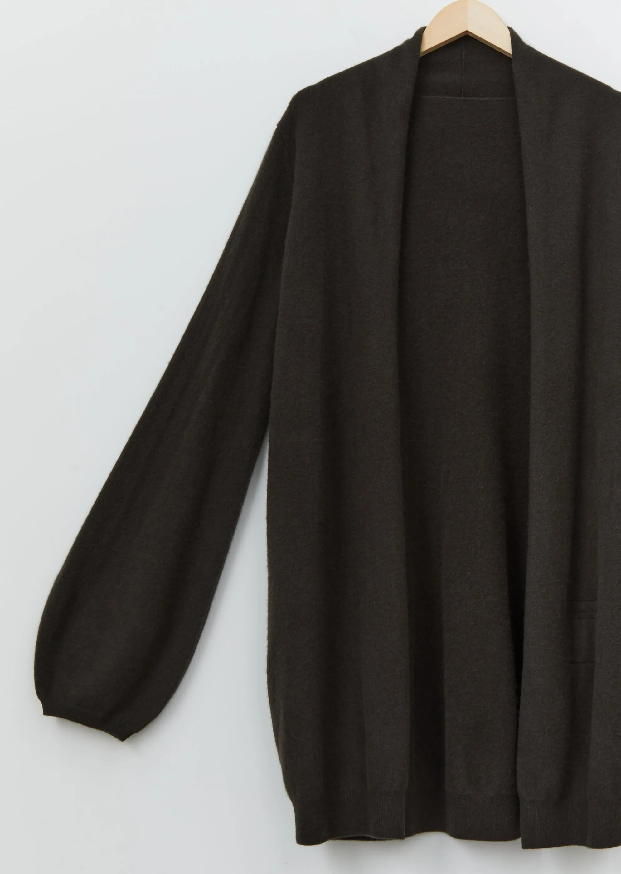 Cashmere Straight Cardigan w/ Wide Arm