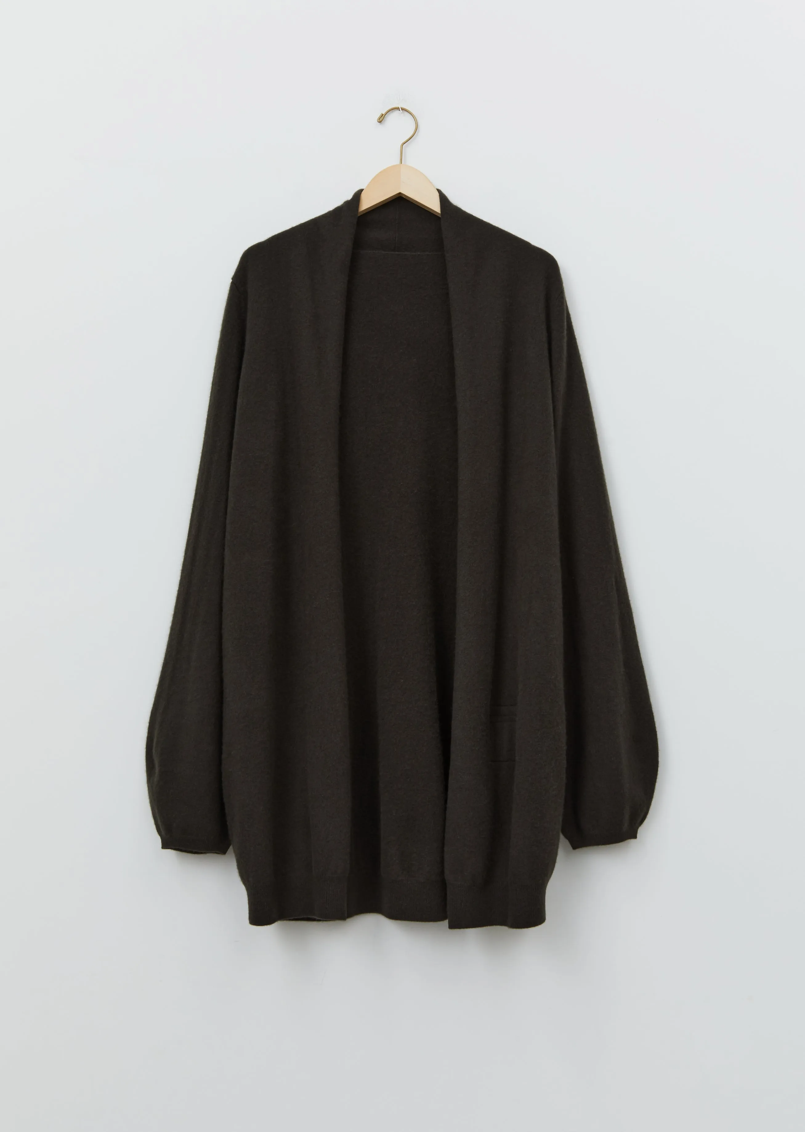 Cashmere Straight Cardigan w/ Wide Arm