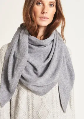 Cashmere Triangle Scarf in Monument Grey