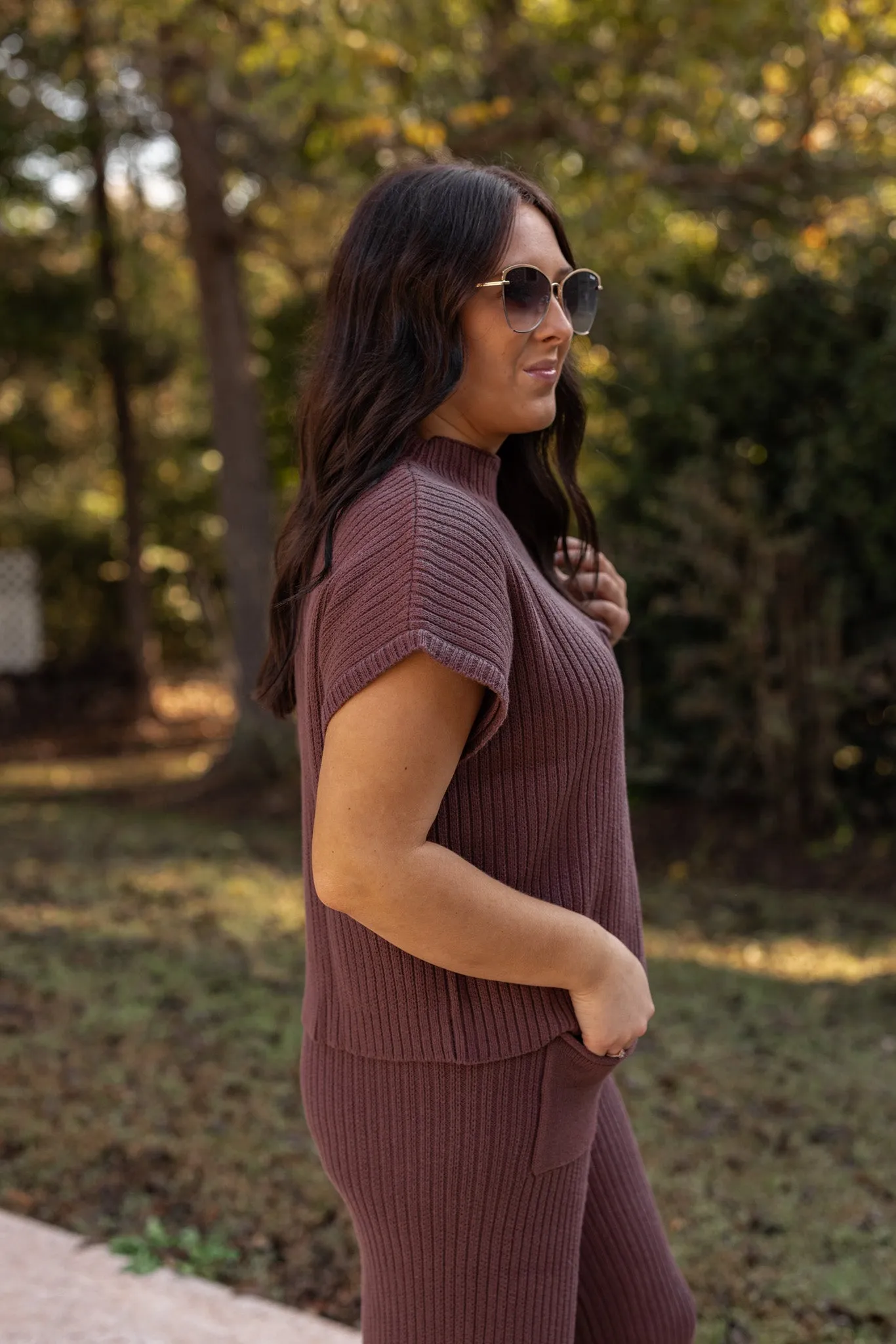 Casual Daydreams Chocolate Knit Top