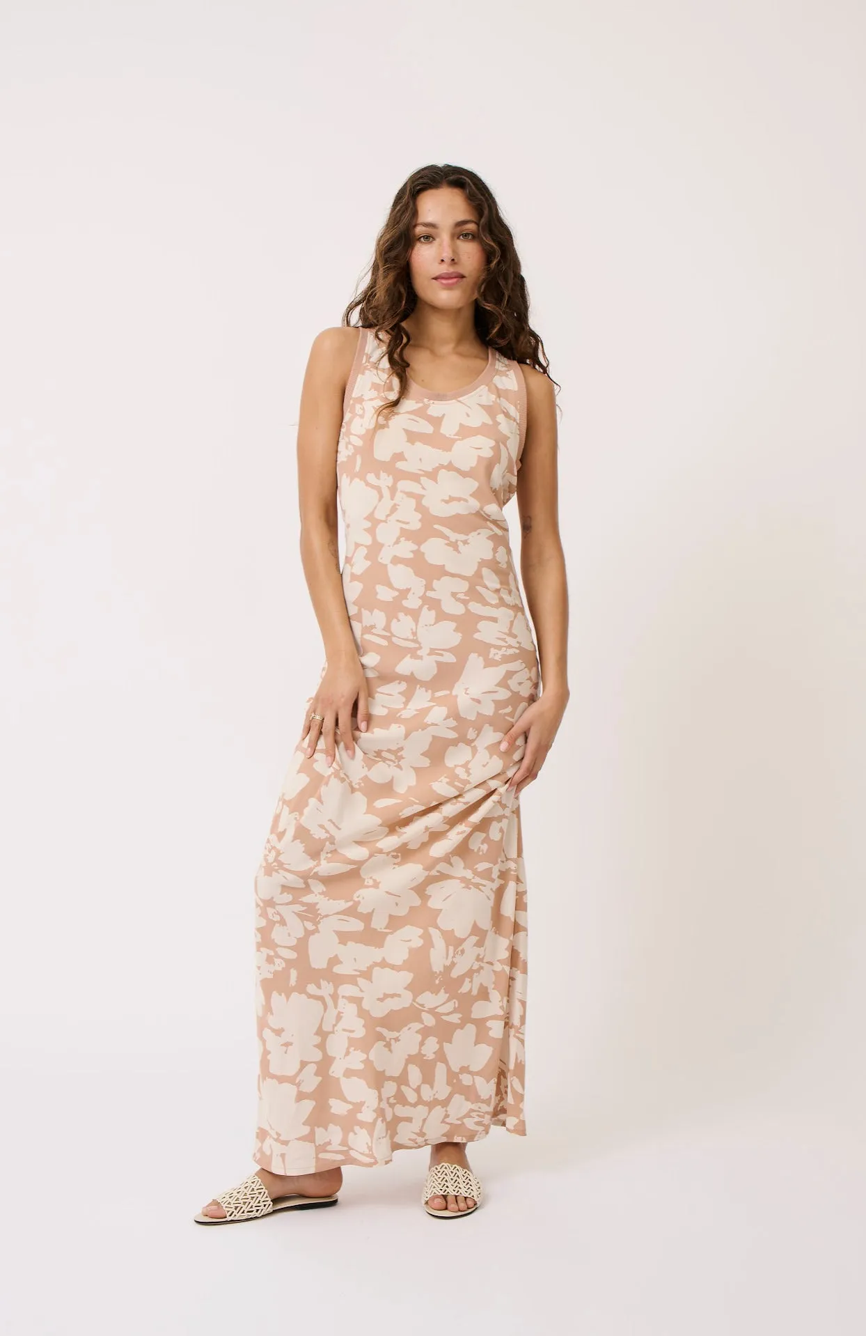 Cecilia Slip Dress - Floral Sand