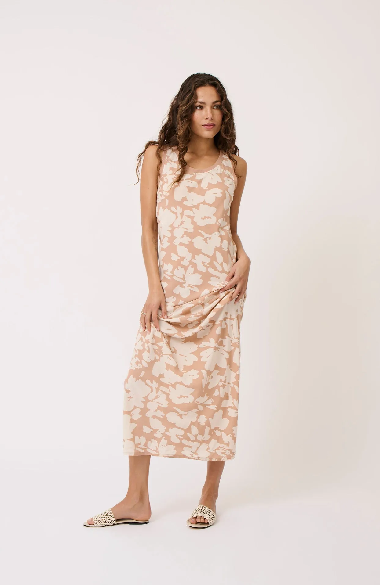 Cecilia Slip Dress - Floral Sand