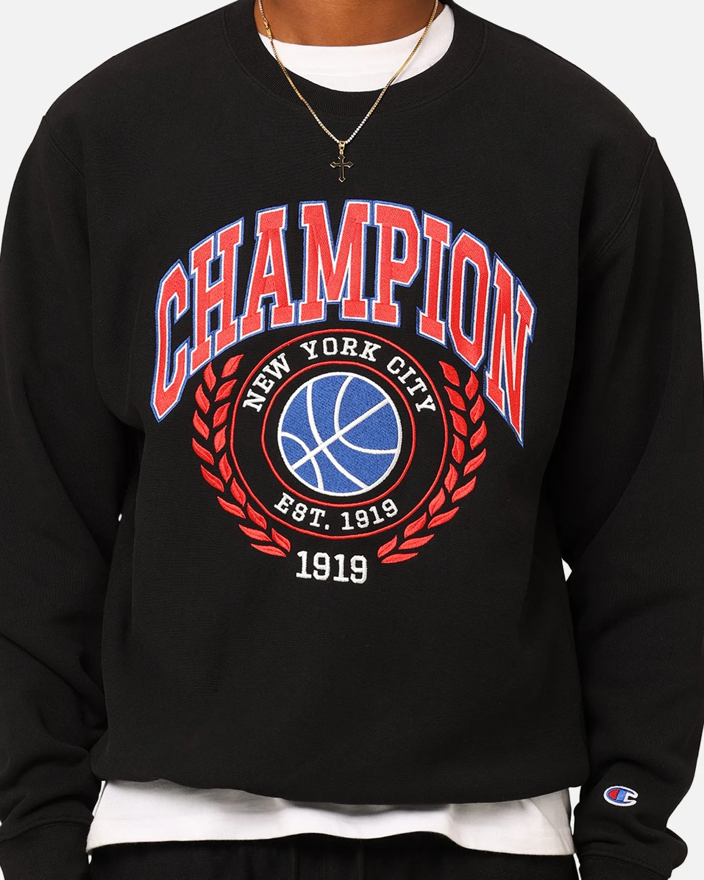 Champion Reverse Weave Field Basketball Crewneck Black