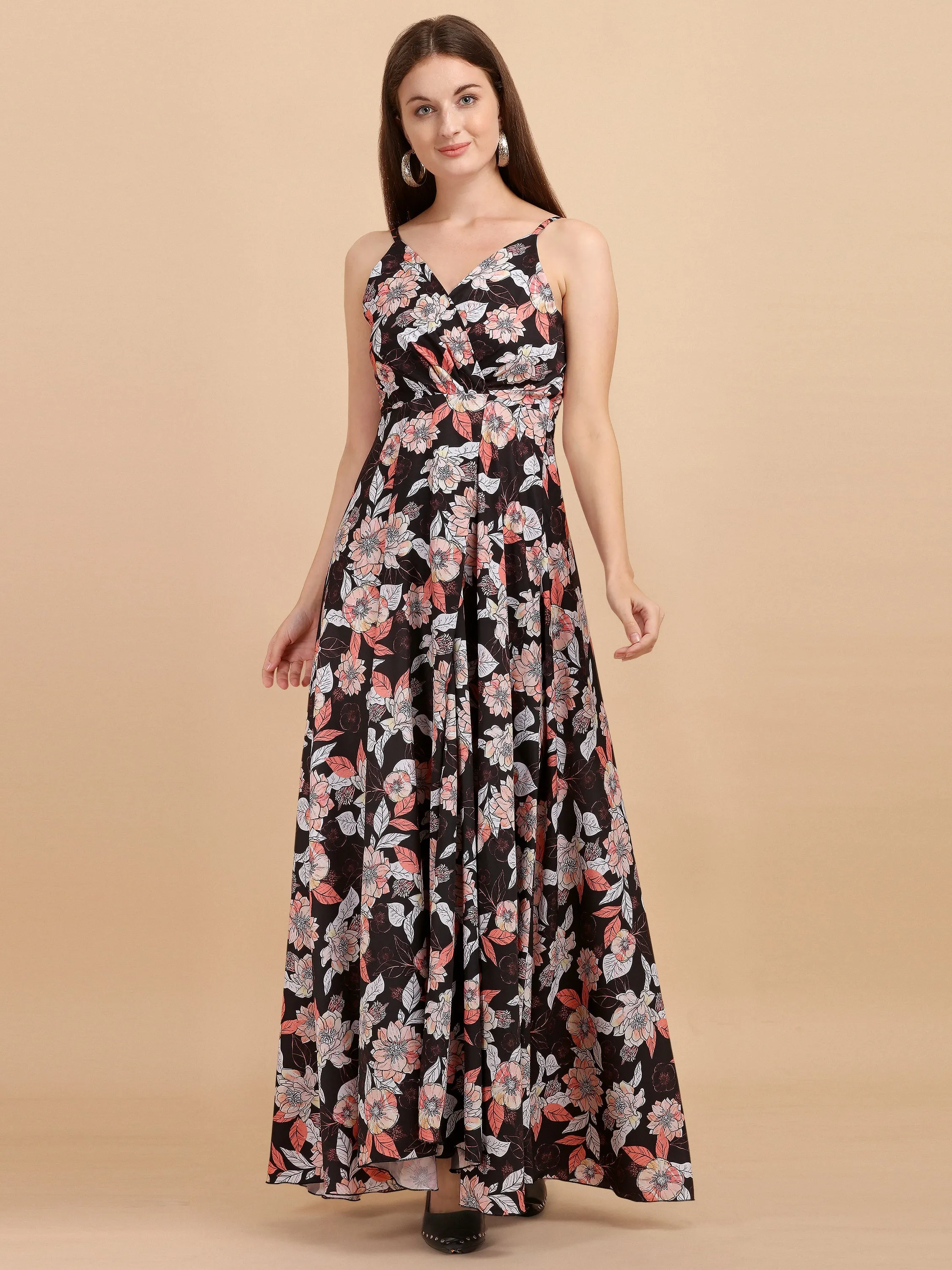 Charming Floral Wrap Maxi Dress