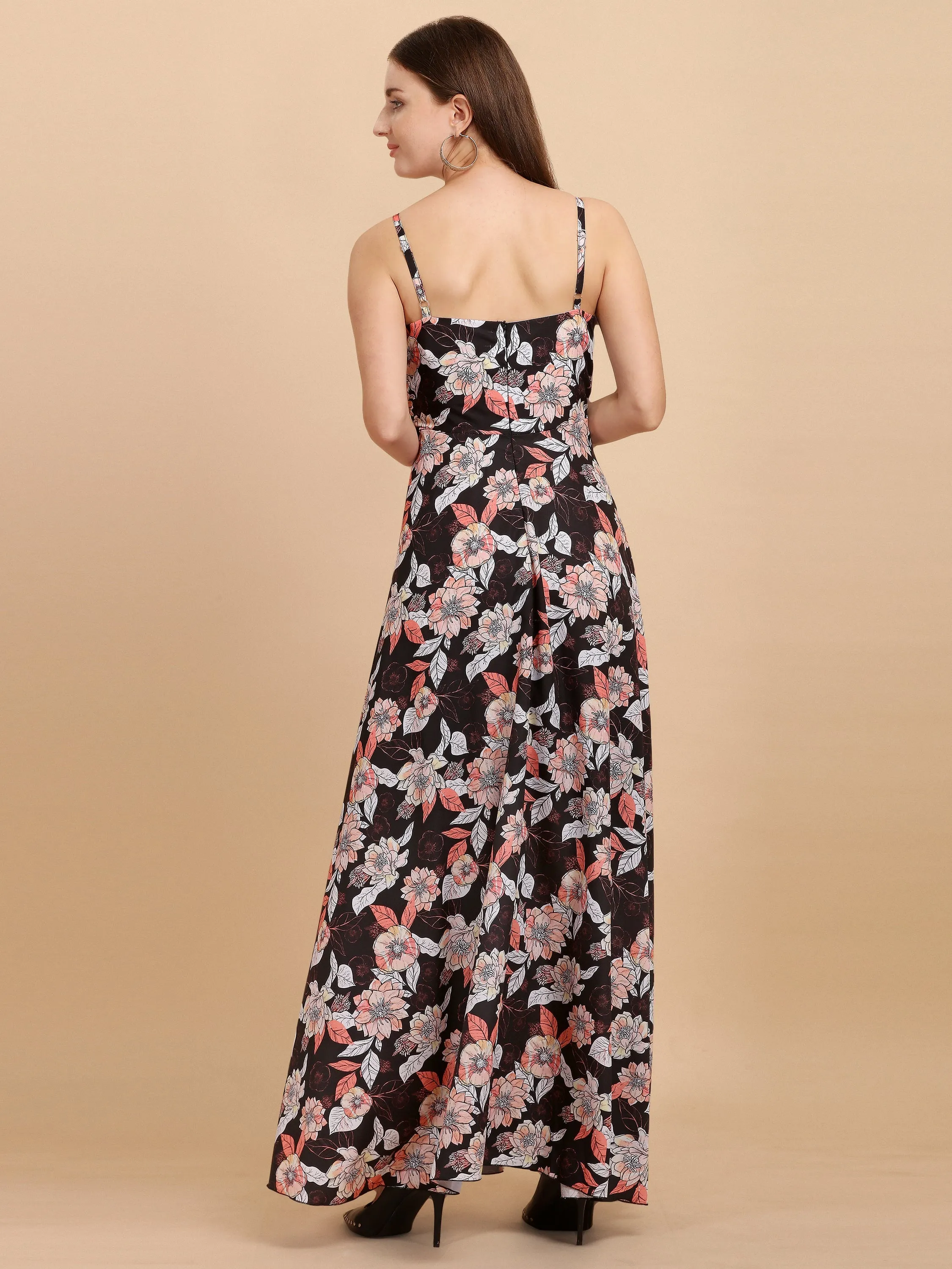 Charming Floral Wrap Maxi Dress