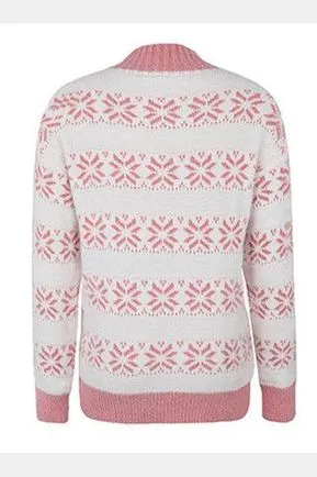 CHRISTMAS PATTERN TURTLE NECK SWEATER TOP