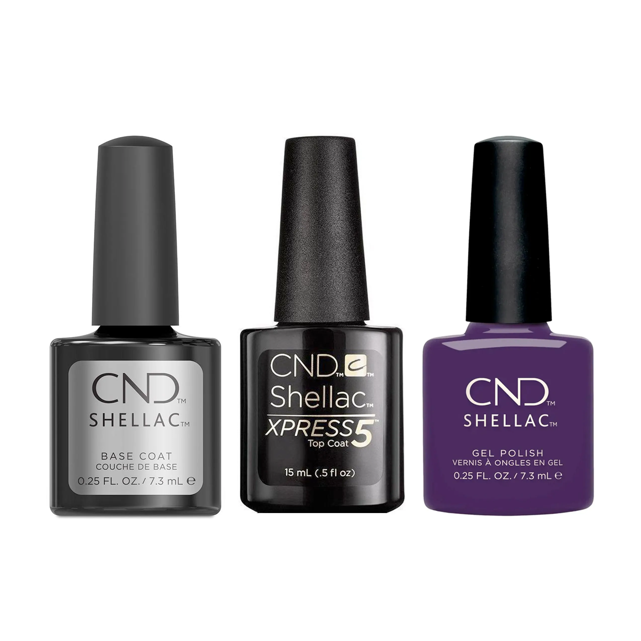 CND - Shellac Xpress5 Combo - Base, Top & Absolutely Radishing (0.25 oz)