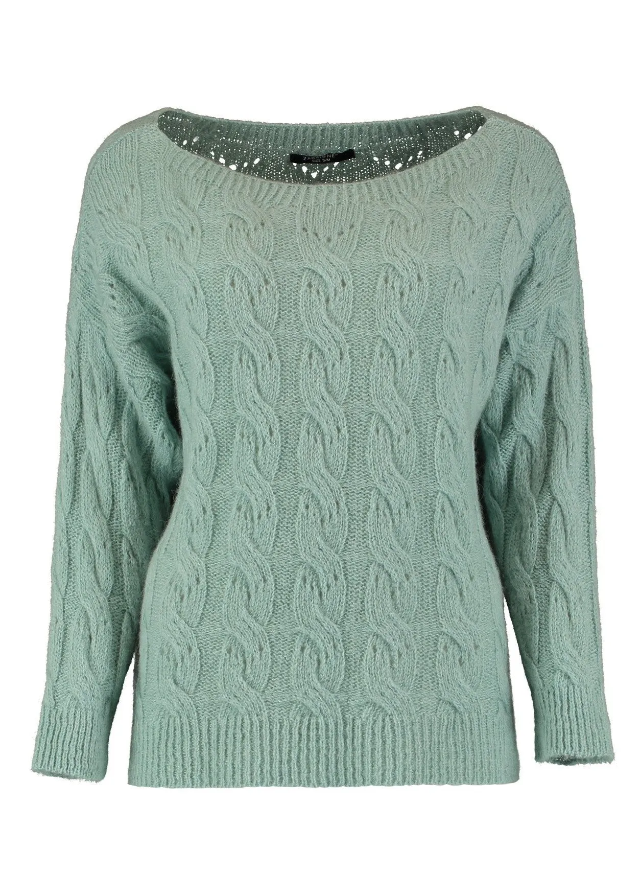 Conny Green Braided Knit Pullover