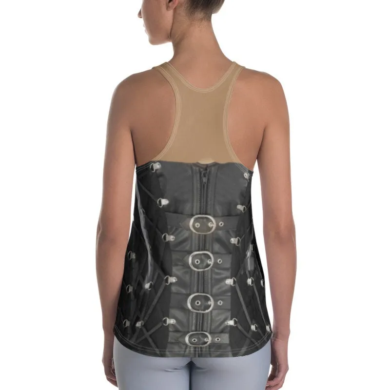 Corset look Tank top,Leather Corset look Casual top,Light,Medium/Dark skin,Valentine&#39;s Day gift,Birthday gift,Mother&#39;s Day Gift,gift for her