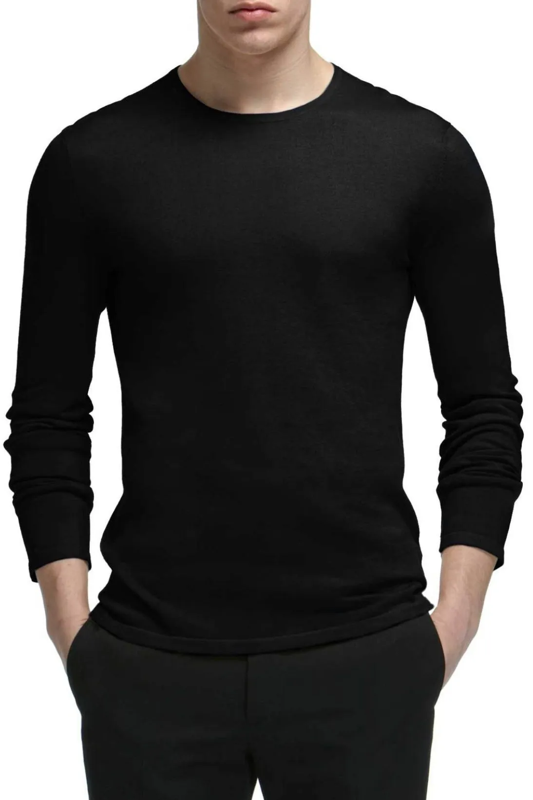 COTTON CASHMERE CREWNECK SWEATER