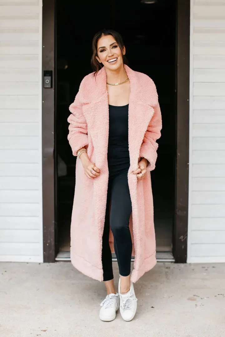 Cozy Chic Teddy Coat in Rosé Pink - VARIOUS SIZES