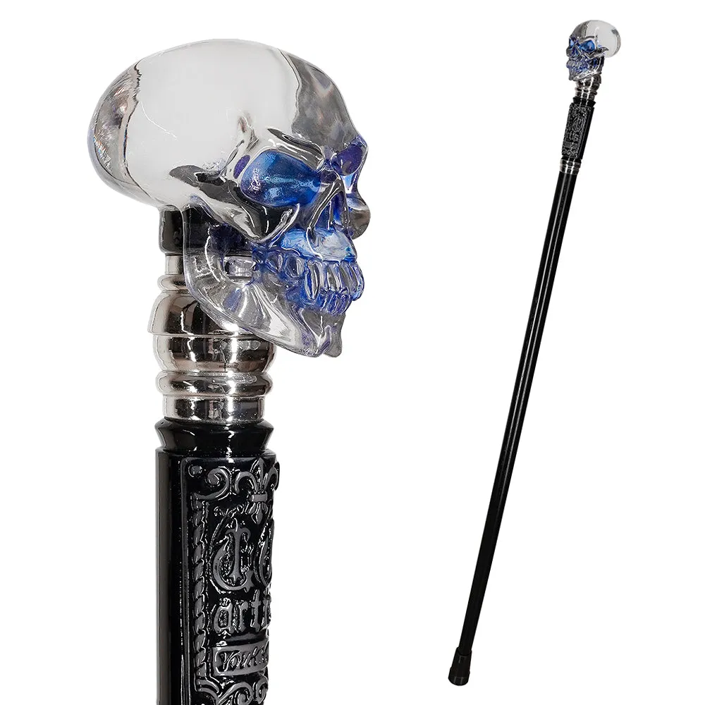 Crystal Skull Artisan Intricate Handcarved Cane