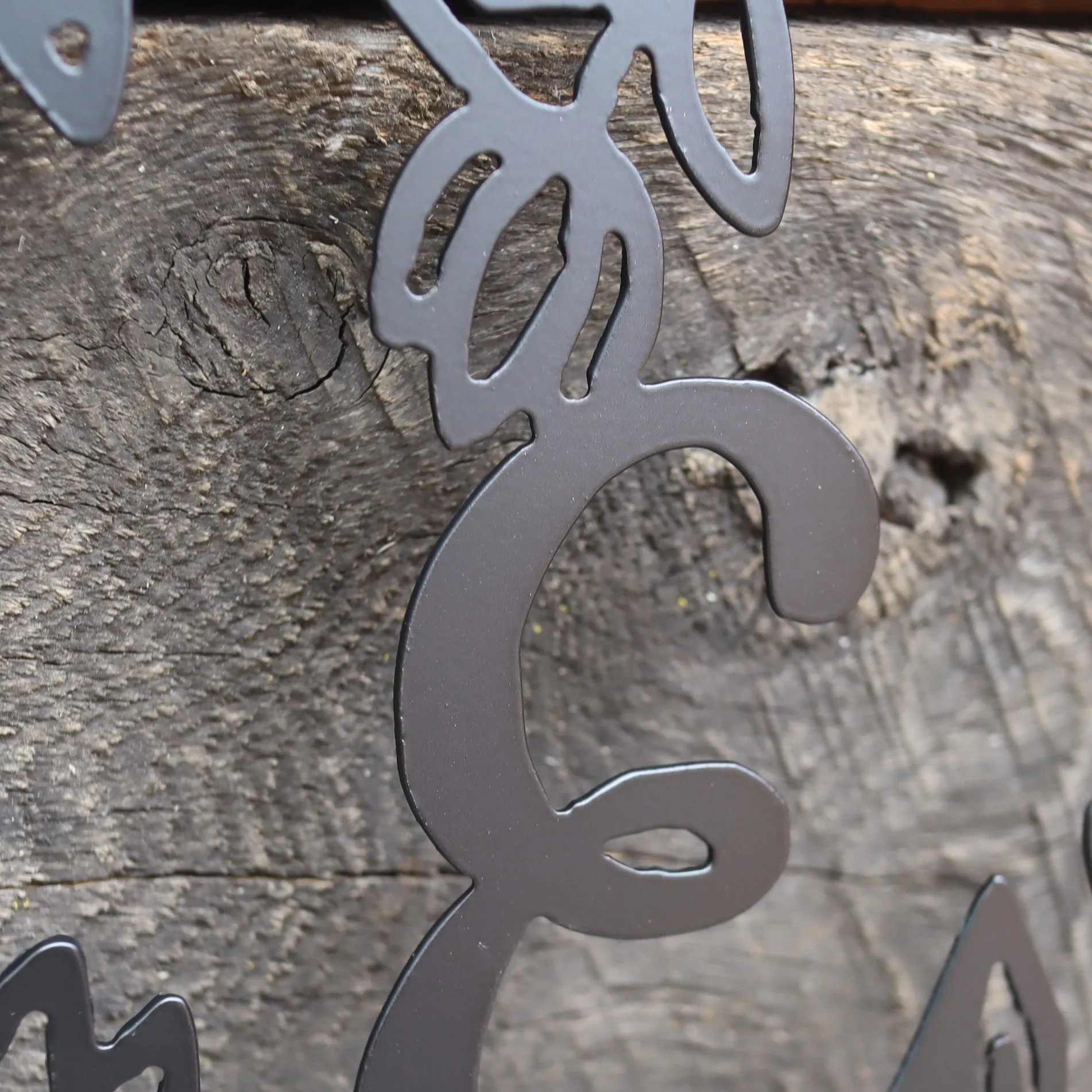 Custom Metal Monogram Heart Wreath - Initial Letter Front Door Hanger Decor, Wedding Signs, Cursive Words