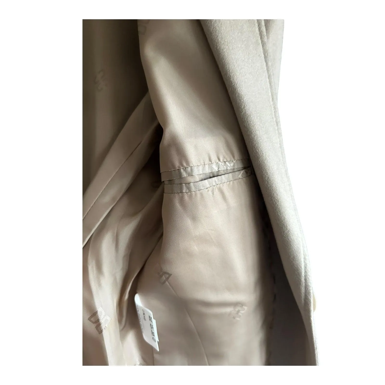 Daks Cashmere Blend Long Sleeved Cream Coat Uk Size 14