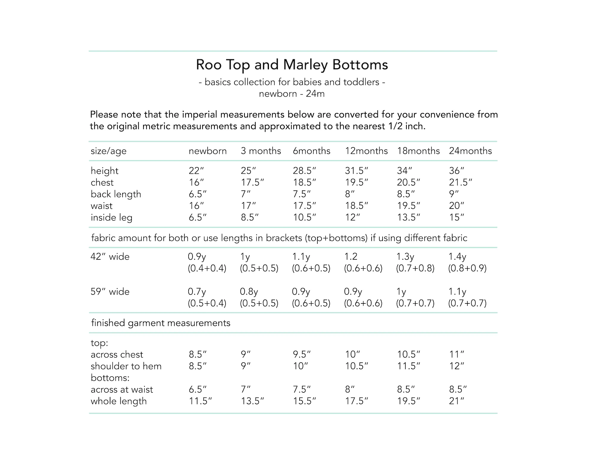 Dhurata Davies - Roo Top and Marley Bottoms (Newborn - 24 months) - Paper Sewing Pattern