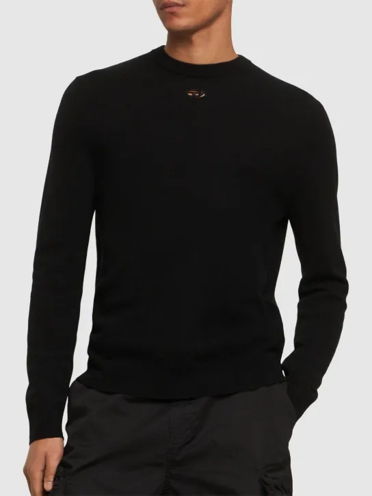 Diesel   Oval-D wool &amp; cashmere knit sweater 