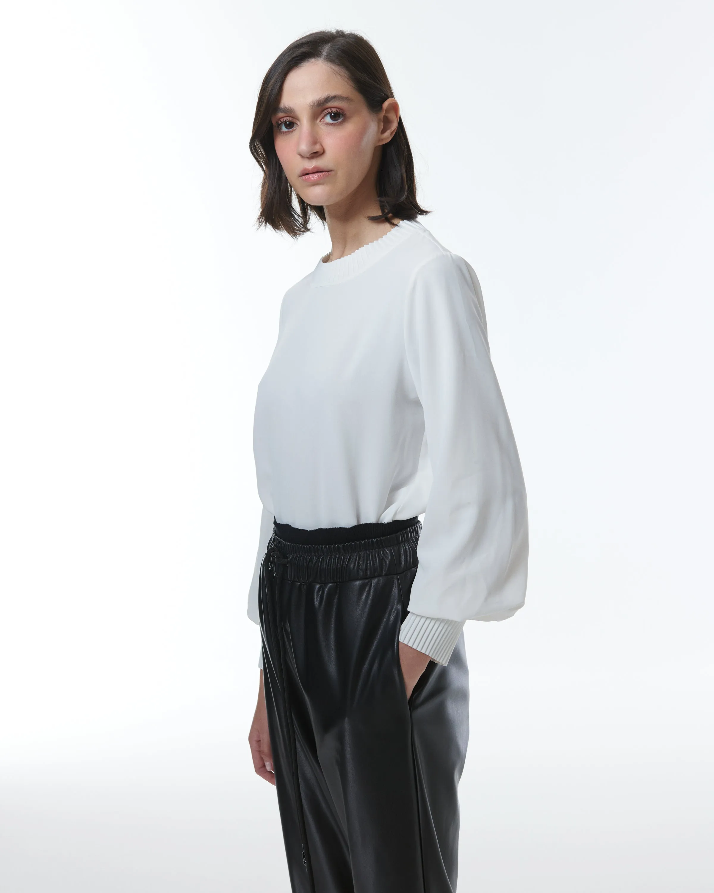 Dione Pleated Neck Top