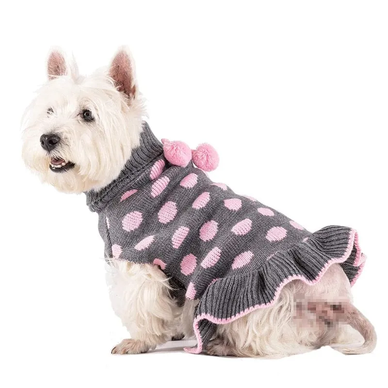 DIVA Pet Polka Dot Sweater Dress