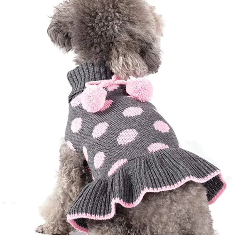 DIVA Pet Polka Dot Sweater Dress