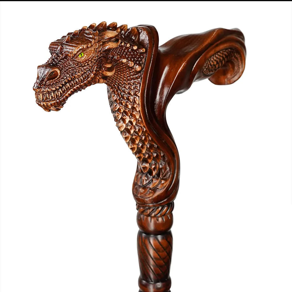 Dragon Ergonomic Right Hand Artisan Intricate Handcarved Cane