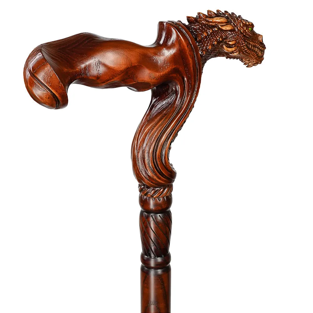 Dragon Ergonomic Right Hand Artisan Intricate Handcarved Cane