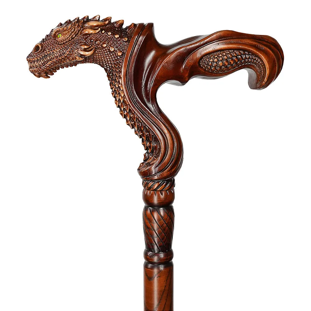 Dragon Ergonomic Right Hand Artisan Intricate Handcarved Cane