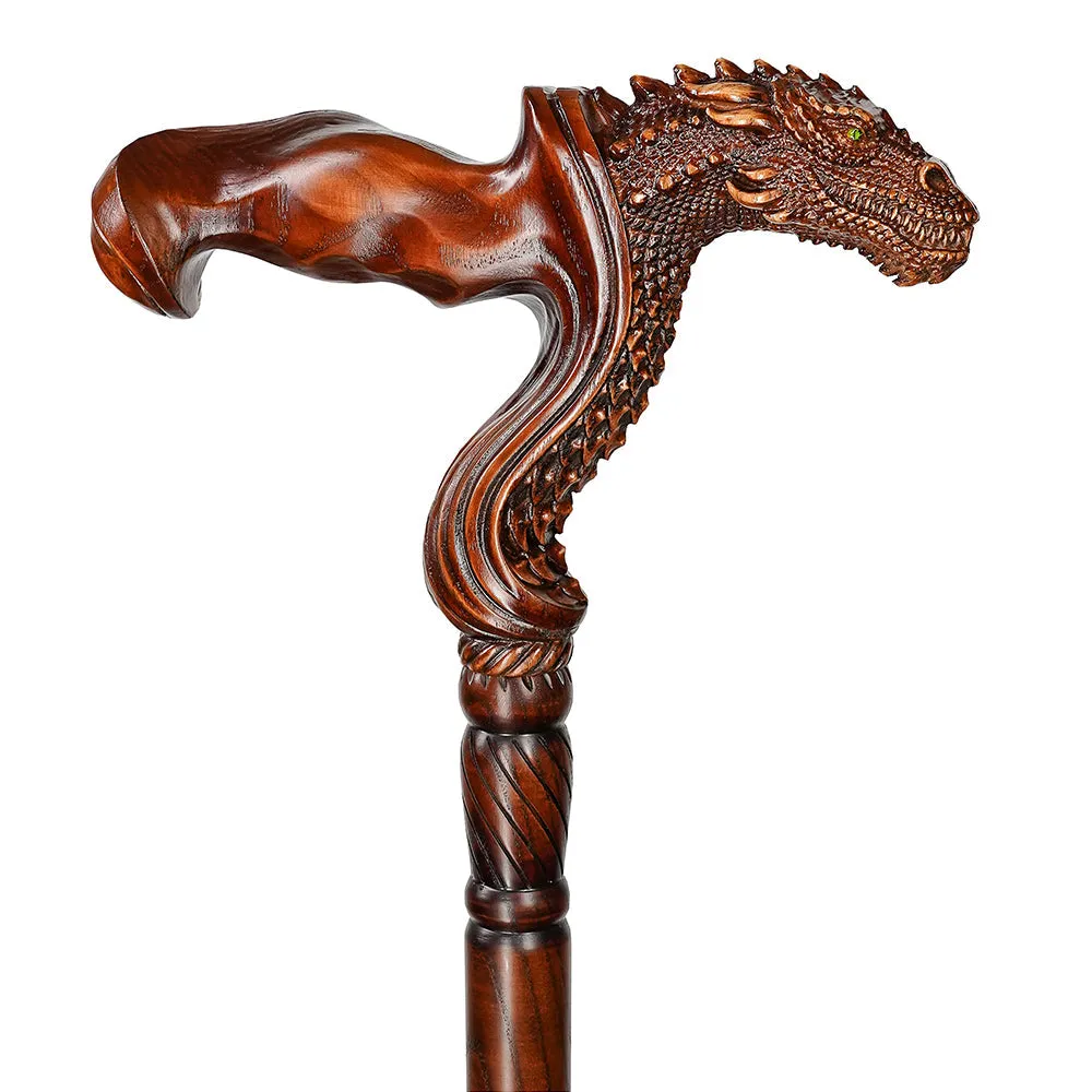 Dragon Ergonomic Right Hand Artisan Intricate Handcarved Cane