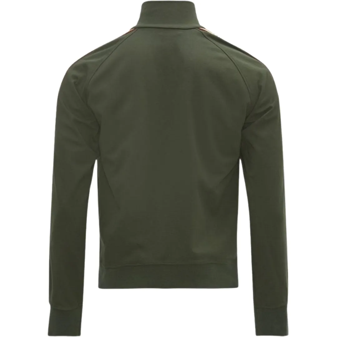 Dsquared2 Taped Sleeves Military Green Zip-Up Sweatshirt