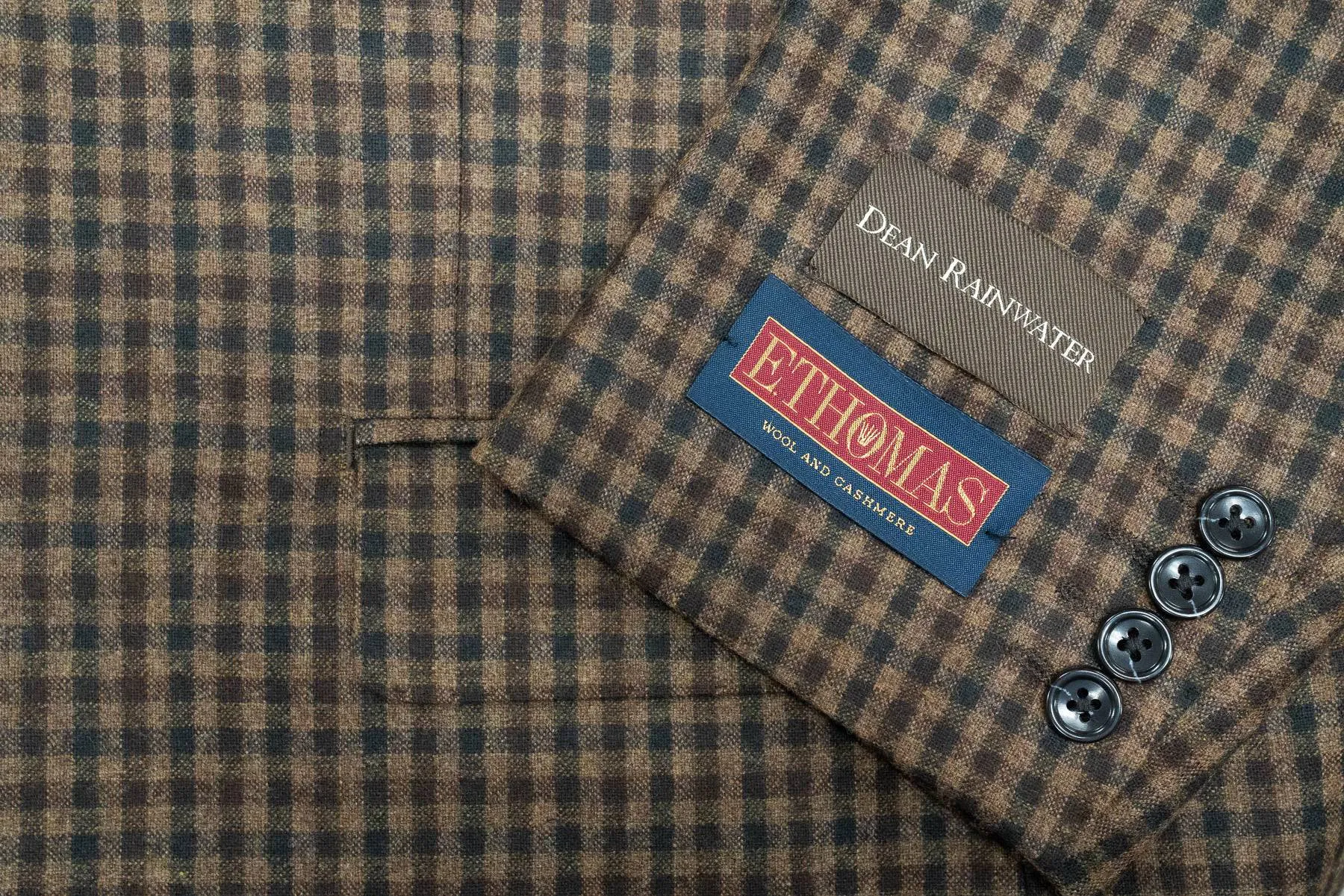 E. Thomas Brown & Olive Check Sport Coat