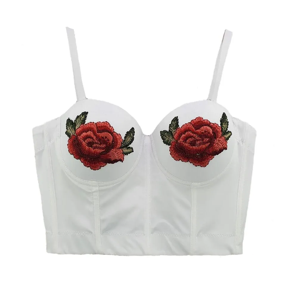 Embroidery Baby Rose Crop Top