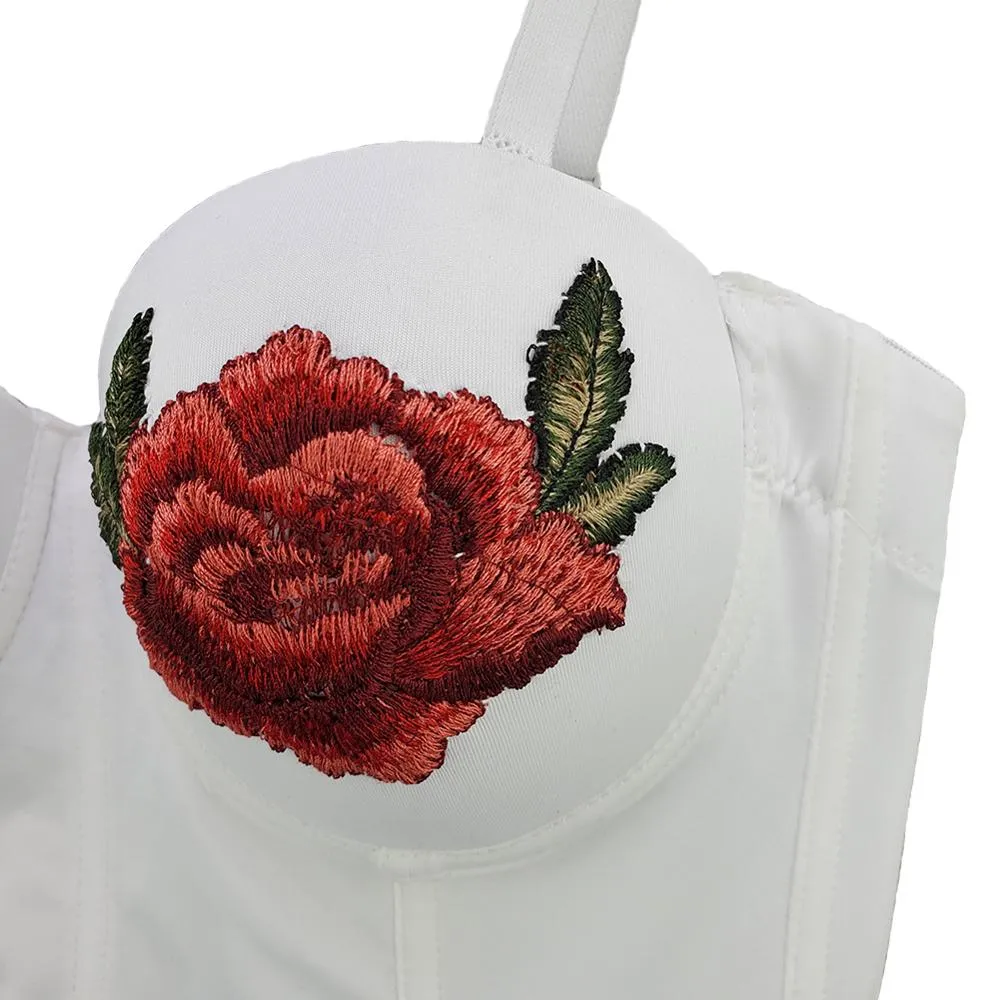 Embroidery Baby Rose Crop Top