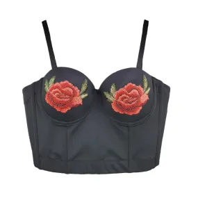 Embroidery Baby Rose Crop Top