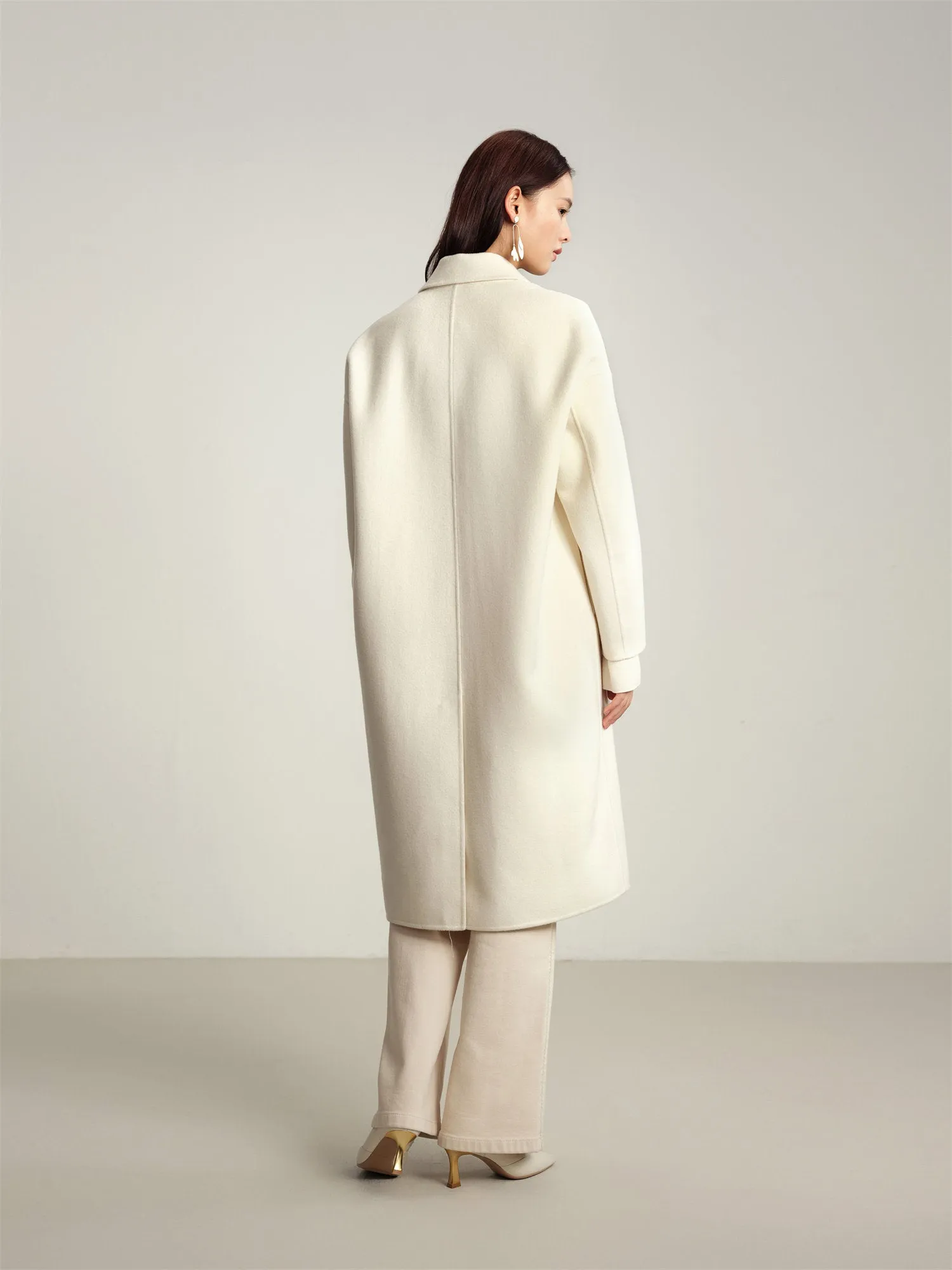 EP YAYING Notched Collar Cashmere Coat