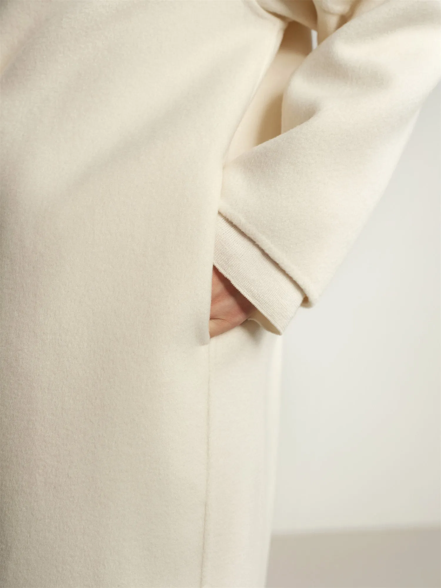 EP YAYING Notched Collar Cashmere Coat