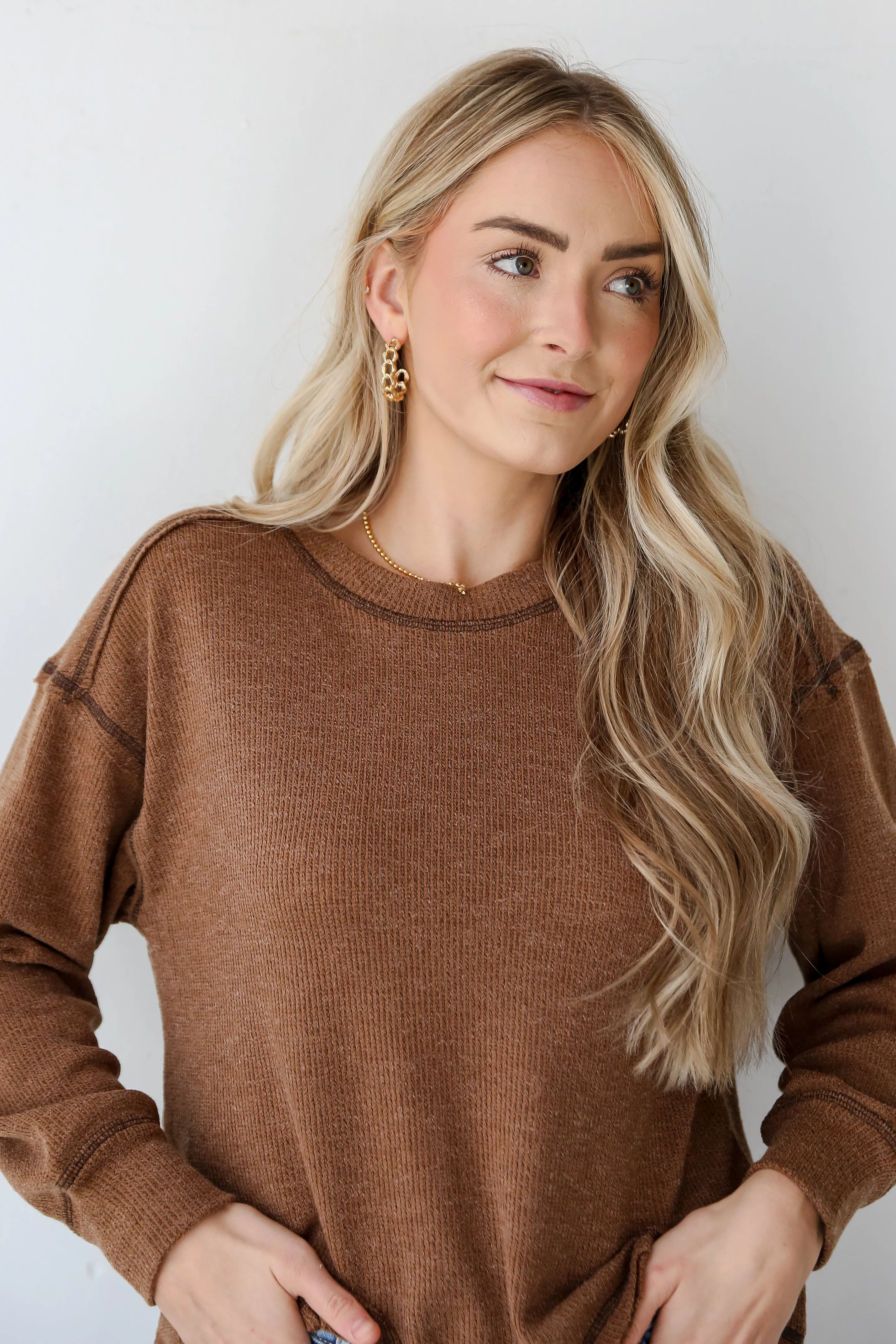 FINAL SALE - Everyday Brilliance Brown Lightweight Knit Top