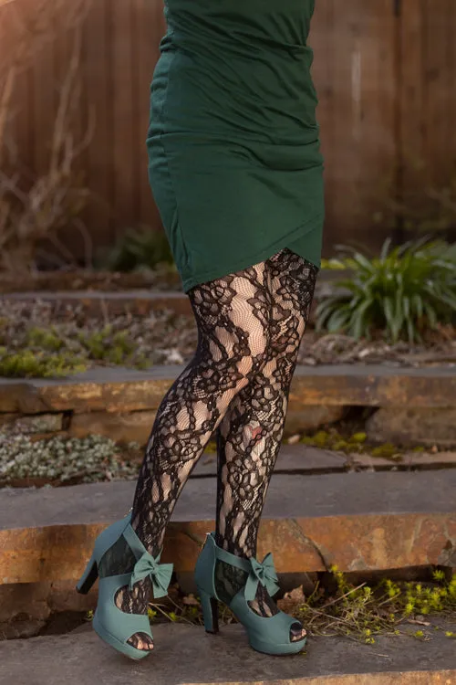 Floral Chains Net Tights