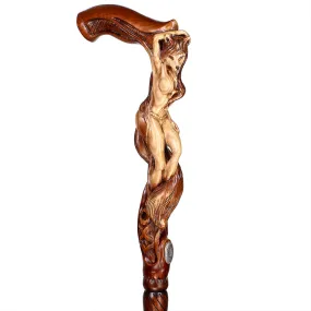 Foxy Girl - Intricate Handcarved Cane