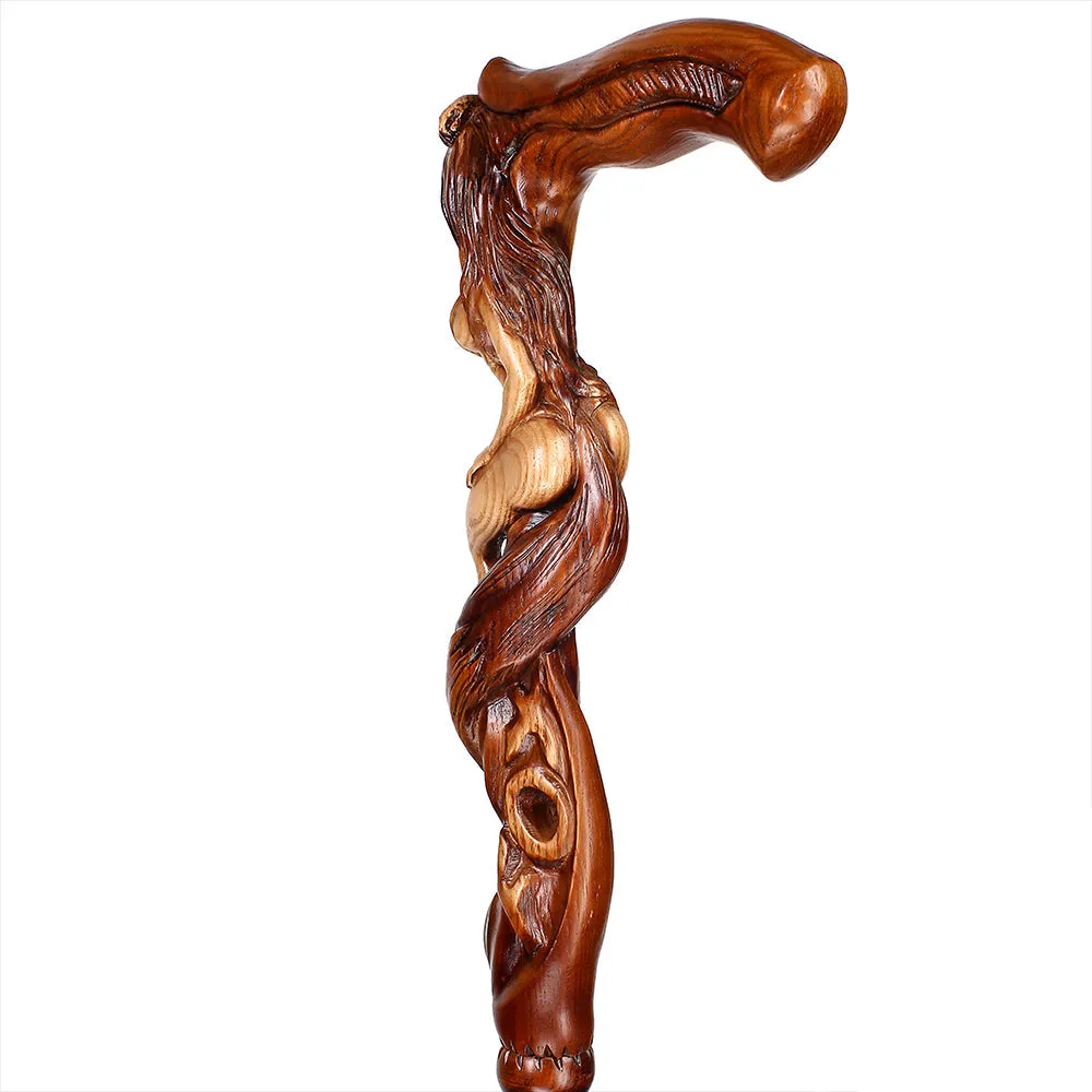 Foxy Girl - Intricate Handcarved Cane