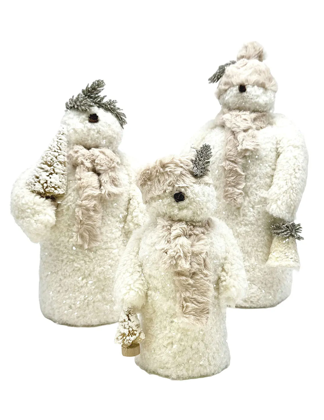 Frosty Snowman, Large - Cream Sherpa Fur