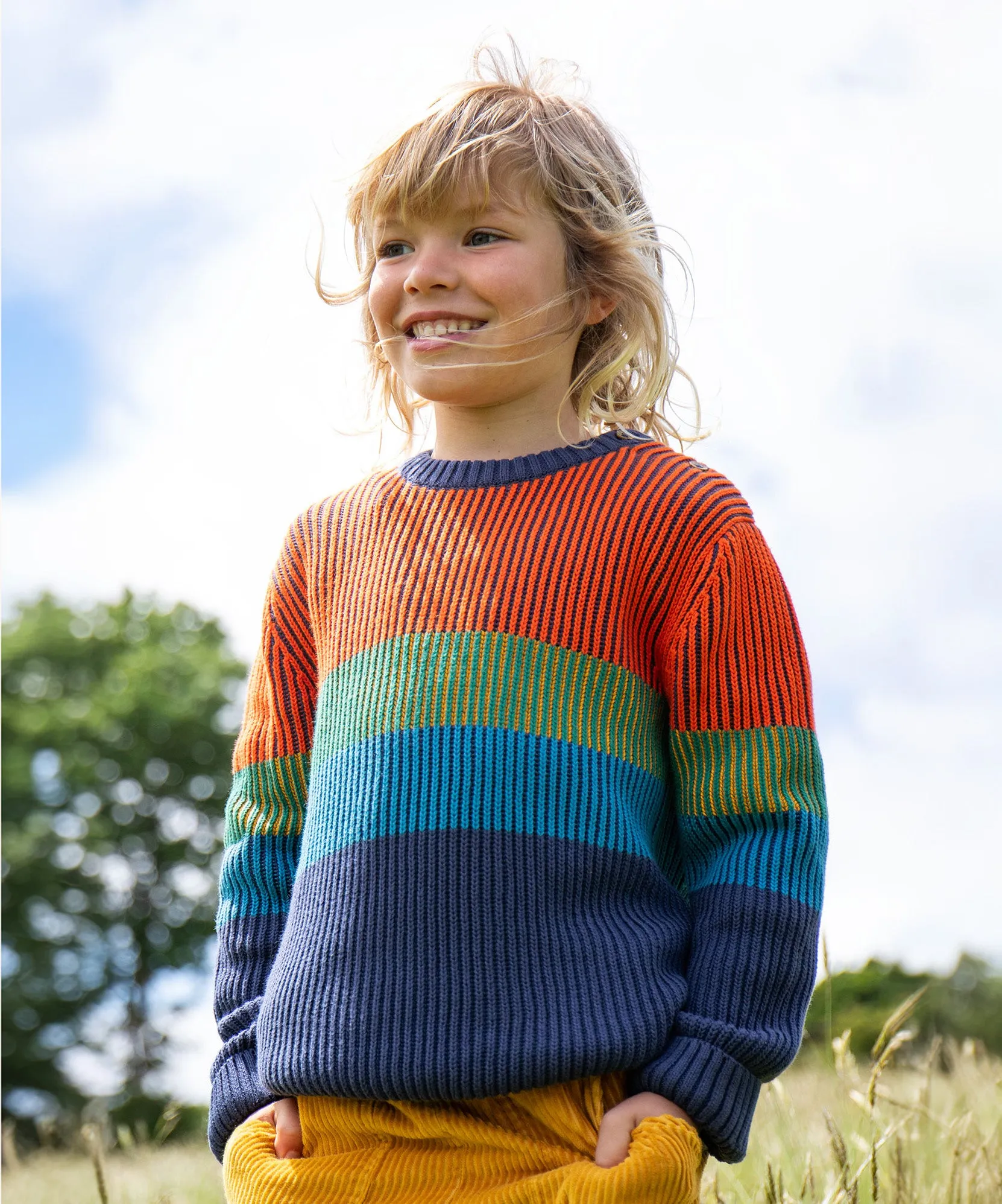 Frugi Top Notch Jumper - Navy Blue