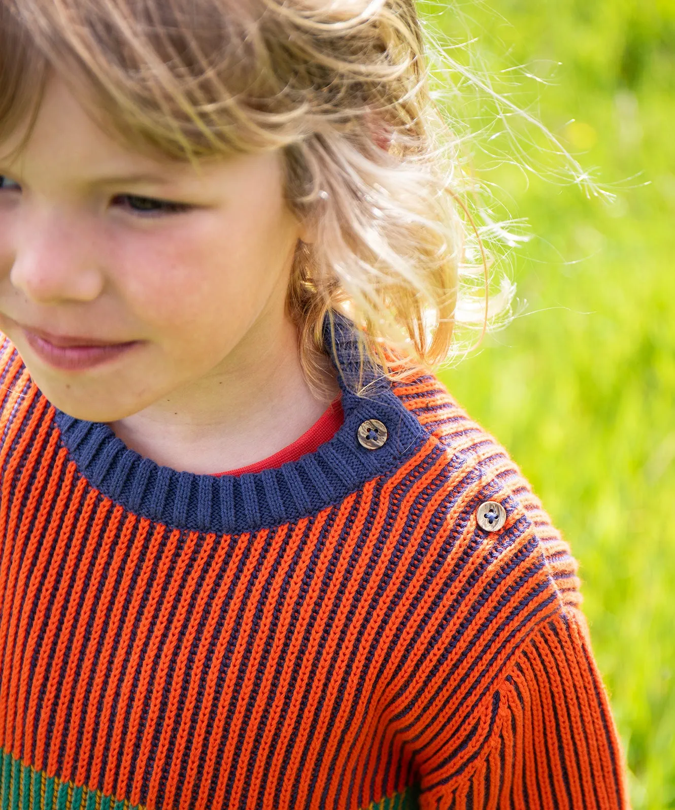 Frugi Top Notch Jumper - Navy Blue