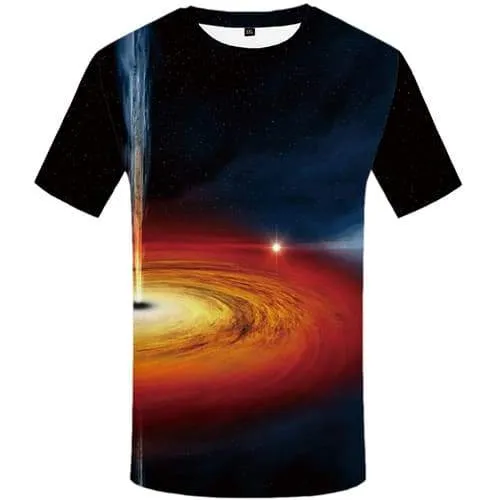 Galaxy Space T shirts Men Black Hole Tshirt Printed Lightning Tshirts Novelty Psychedelic Tshirts Cool Gothic T shirts Funny