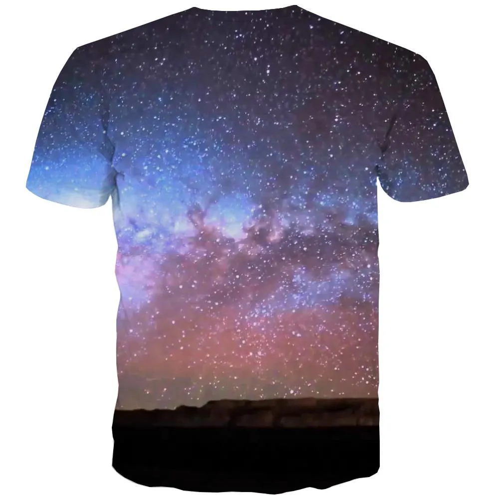 Galaxy T shirts Men Planet Tshirt Anime Starry Sky Shirt Print Colorful Tshirts Casual Harajuku T-shirts Graphic