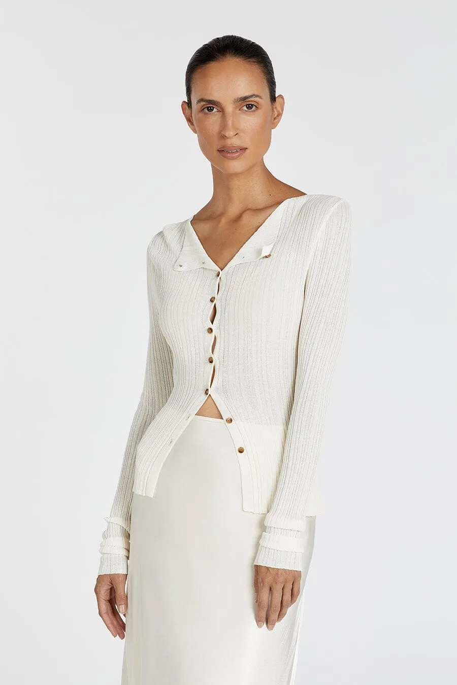 GEMMA CREAM LONG SLEEVE KNIT TOP