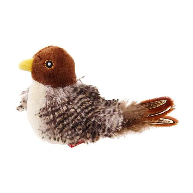 Gigwi Cat Melody Chaser Toy Automatic Chirping Bird Toy Squeaky with Feather Tail