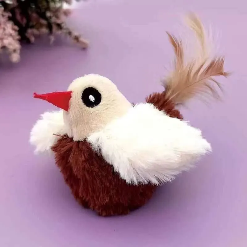 Gigwi Cat Melody Chaser Toy Automatic Chirping Bird Toy Squeaky with Feather Tail