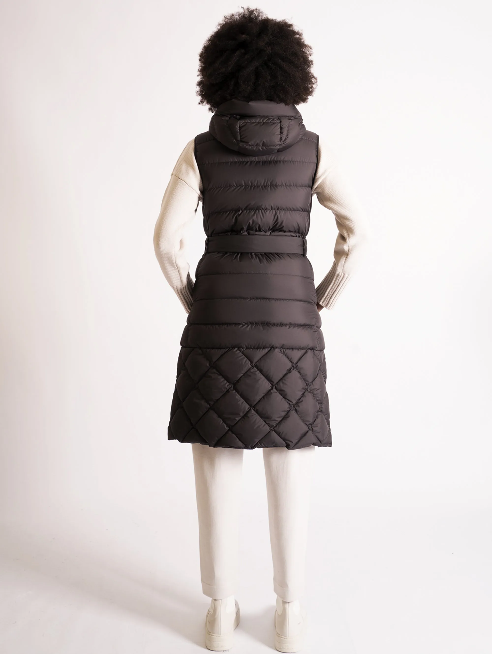 Gilet con Cappuccio Nero