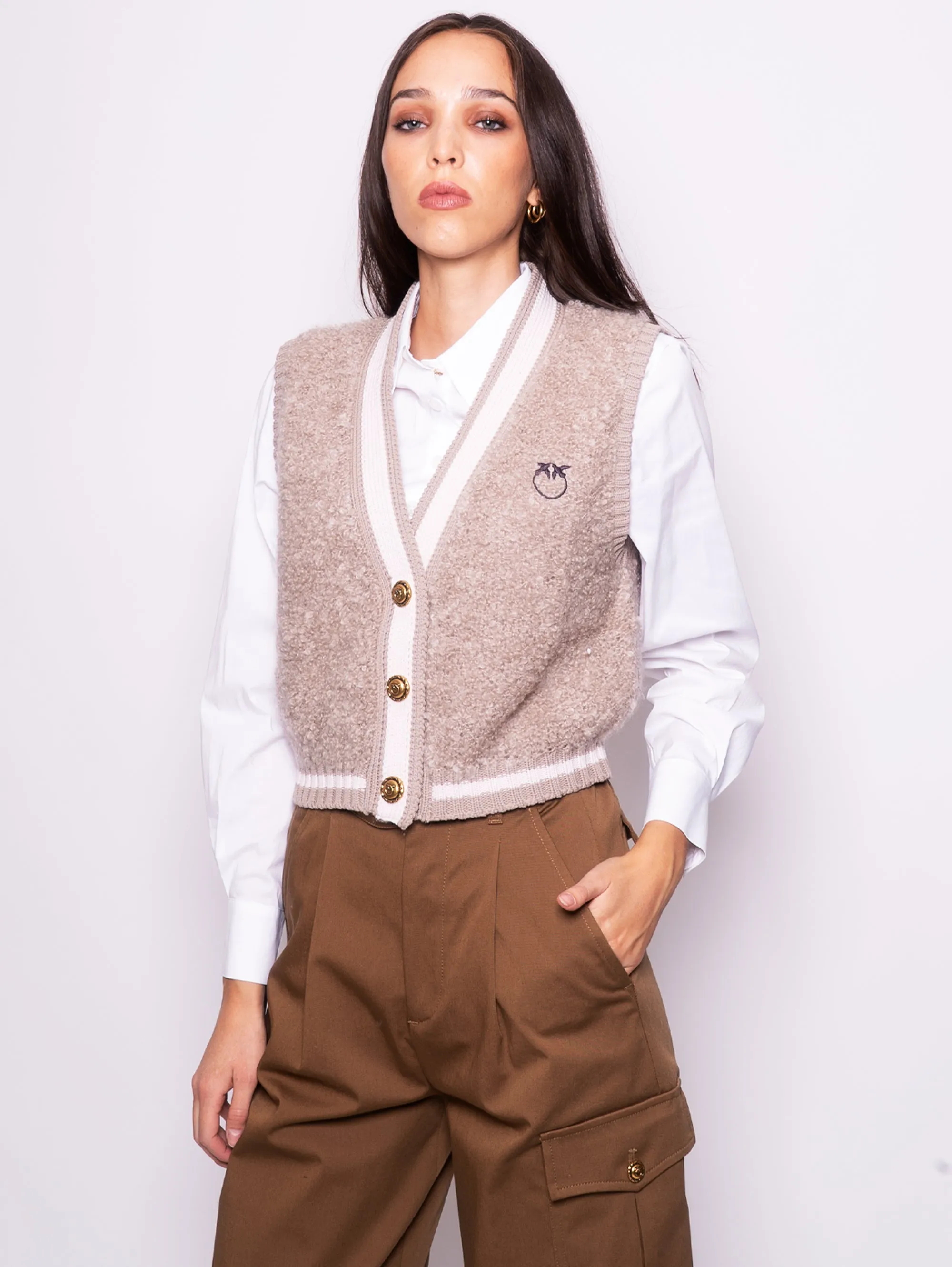 Gilet in Mohair Grigio