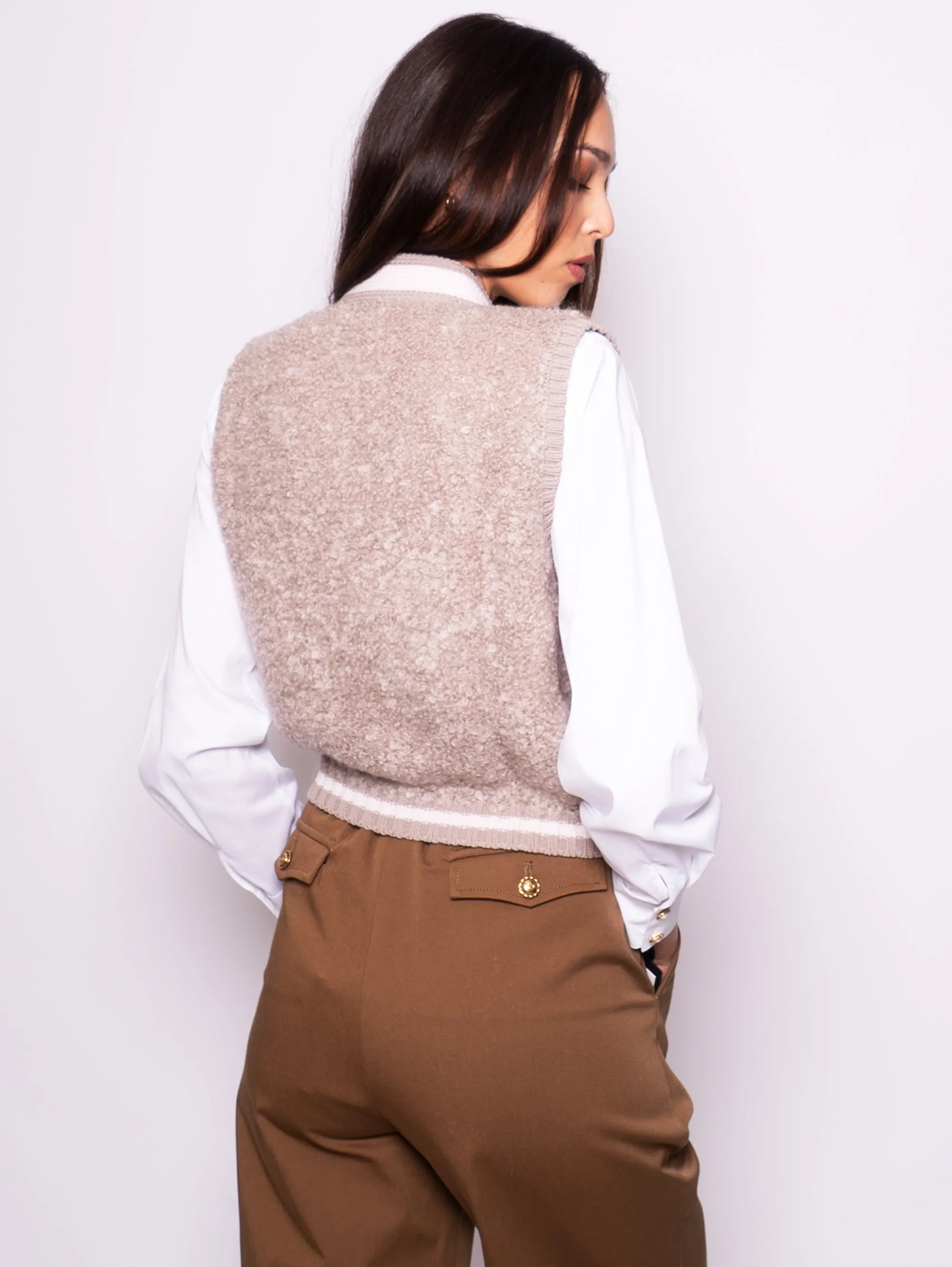 Gilet in Mohair Grigio