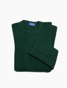 Green Waffle Knit Wool & Cashmere Jumper